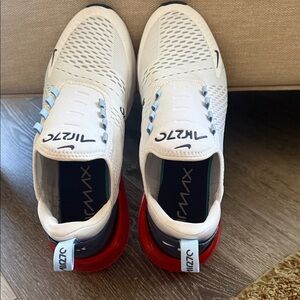 Nike Air Max 270 White and Blue Sneakers